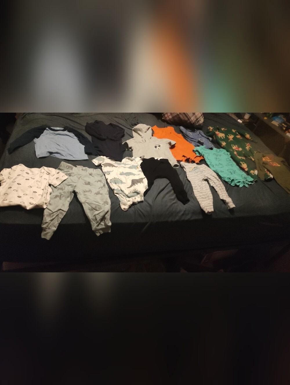 Mixed Kids Pajamas Set - Blue, Gray, Black, Orange, Green